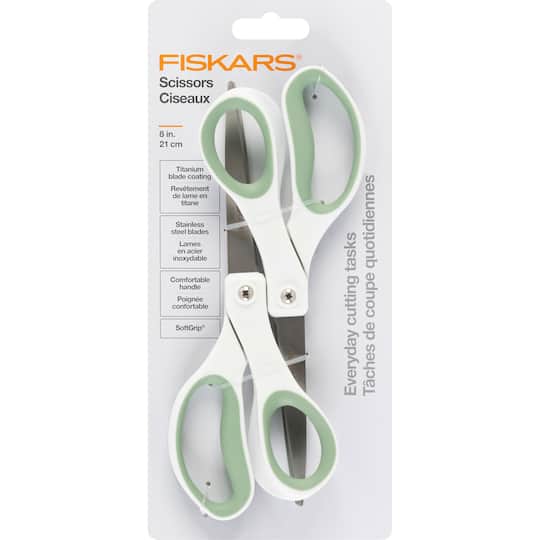 Fiskars&#xAE; 8&#x22; Green &#x26; White Scissors, 2ct.